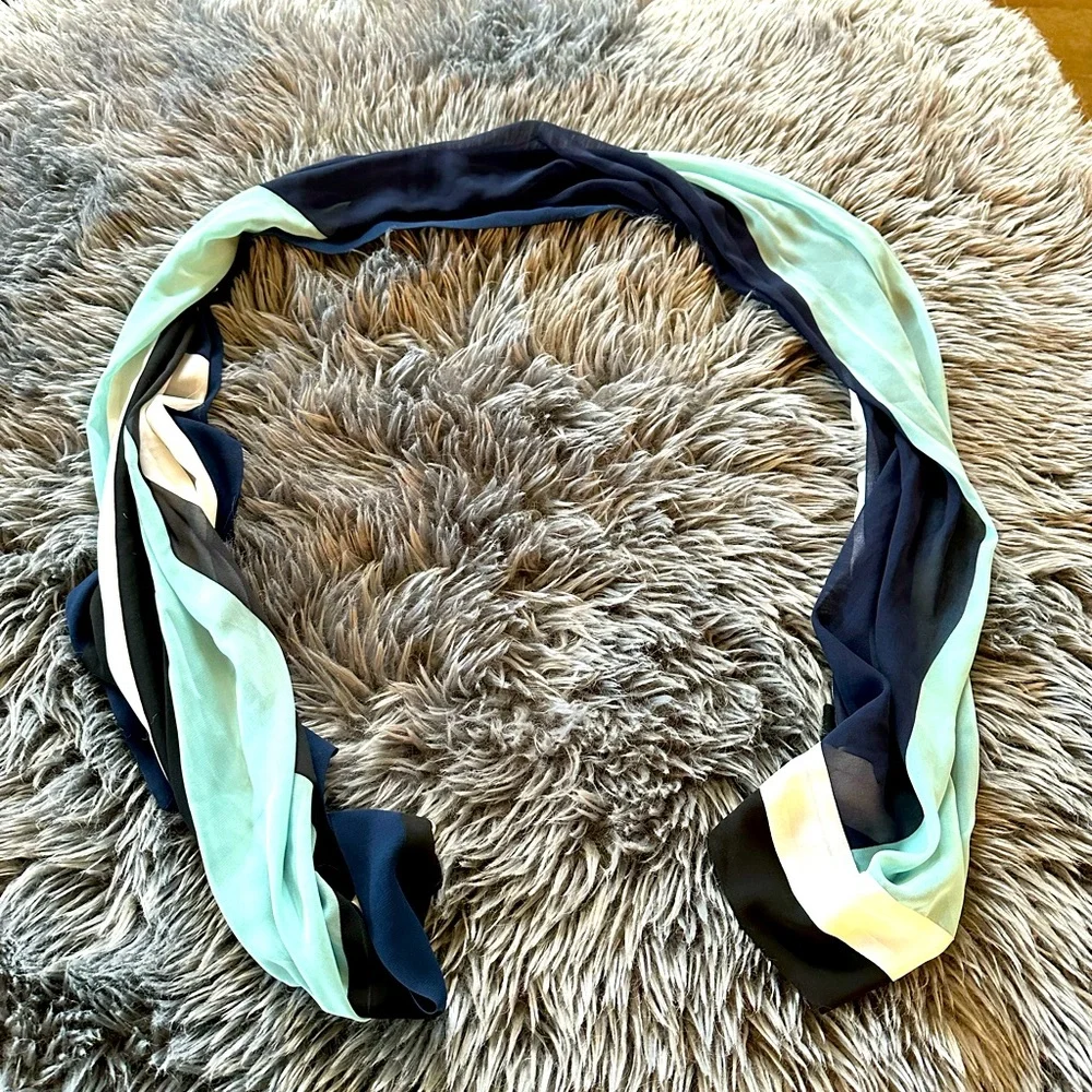 Mint and Navy scarf